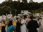 Wellington Batucada at Alex and Shannon's wedding, summer 2023. Photo by Josiah Nevell.