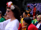 Wellington Batucada taking part in the Mass Samba Bloco at CubaDupa. Photo by Dani Fuenzalida.