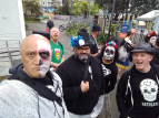 Batucada drummers and dancers getting ready for Day of the Dead 2020. Photo by Epu Tararo.