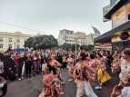Wellington Batucada drummers and dancers at the El Barrio Street Carnival 2021. Photo by Daniela Fuenzalida Photography.