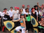 2014 Sevens waterfront parade day 1 - posing outside Thistle Hall - photo by Michael Sloley