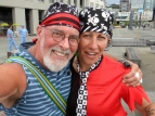 2014 Sevens waterfront parade day 1 - Alan & Anny - photo by Michael Sloley