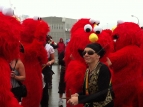 2014 Sevens waterfront parade day 2 - Amanda surrounded by Emos - photo by Paquita Dwyer