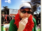 2015 Hastings Blossom Festival - Richard (eating a sossie-and-bread) - photo by Alison Green