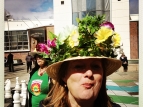 2015 Hastings Blossom Festival - Charlene (eating sossie-and-bread) - photo by Alison Green
