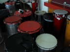 Kokomai Creative Festival drumming workshop - drums at the ready