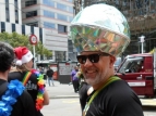 Santa Parade 2013 - Nige with 'disco-ball' headgear