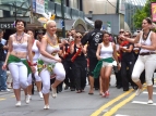 2014 Sevens parade - dancers leading the band - photo by Graham Dwyer