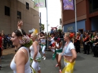 2014 Sevens parade - dancers Arawhetu, Hillary, Sarah, Debz, Jasmine, Jackie - photo by Graham Dwyer