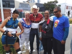 Wellington Rugby Sevens 2016 day 1 - April, Angie, Roy, Kelly, Barin - photo by Alan Shuker
