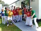 Batucada at WOMAD 2015 - team photo before the gig - photo by Graham Dwyer