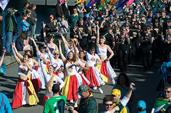 Dancing at the Rugby World Cup 2011 - photo by Geoff Infield