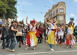 Dancing in the streets at the 2012 Newtown Fair - photo by Geoff Infield