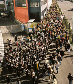 Leading thousands of fans to the Wellington stadium during the Rugby World Cup 2011