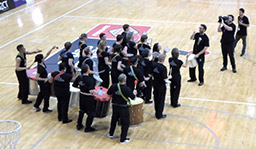 The band in action on-court