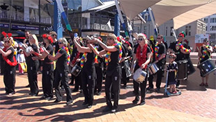 At Queen's Wharf, start of Phoenix waterfront parade, 09/12/12