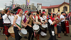 Wellington Batucada at the Wellington Sevens waterfront parade, day 1 - photo by Michael Sloley