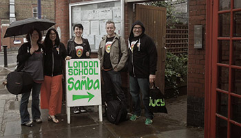 The crew outside LSS's rehearsal rooms - photo by Christian Jones