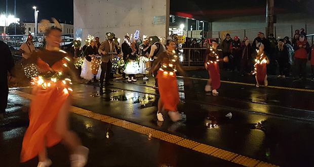 Lions Tour 2017 - All Blacks game gig 5, Night Creatures of Aotearoa costumes - photo by John Bosomworth