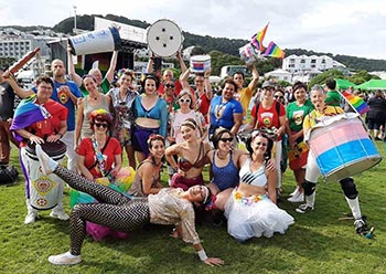Wellington Batucada at the Pride Hikoi 2020 - photo by Satya Priyomarsono