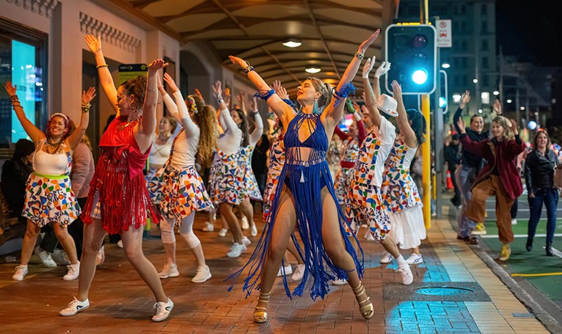 Wellington Batucada at the Courtenay Place Winter Parade - photo by Donna Jennings