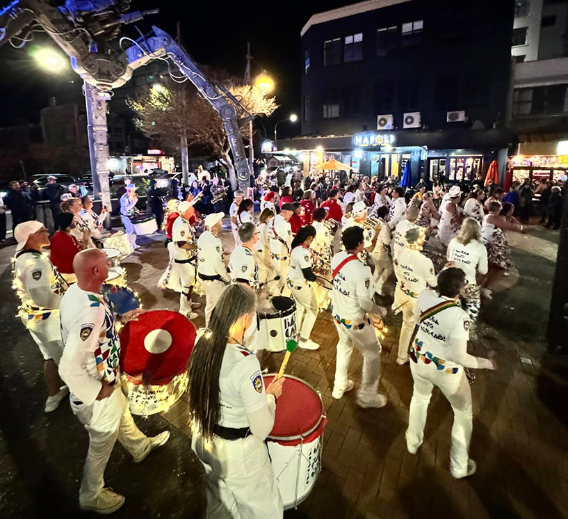 Wellington Batucada at the Courtenay Place Winter Parade - photo by Kamille Joyce