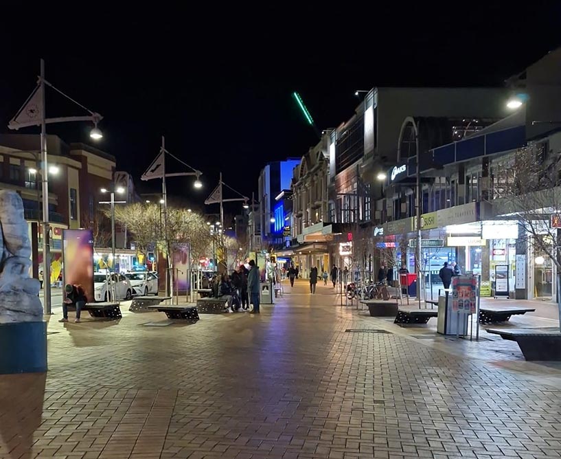 Courtenay Place just before the gig - photo by Satya Priyomarsono