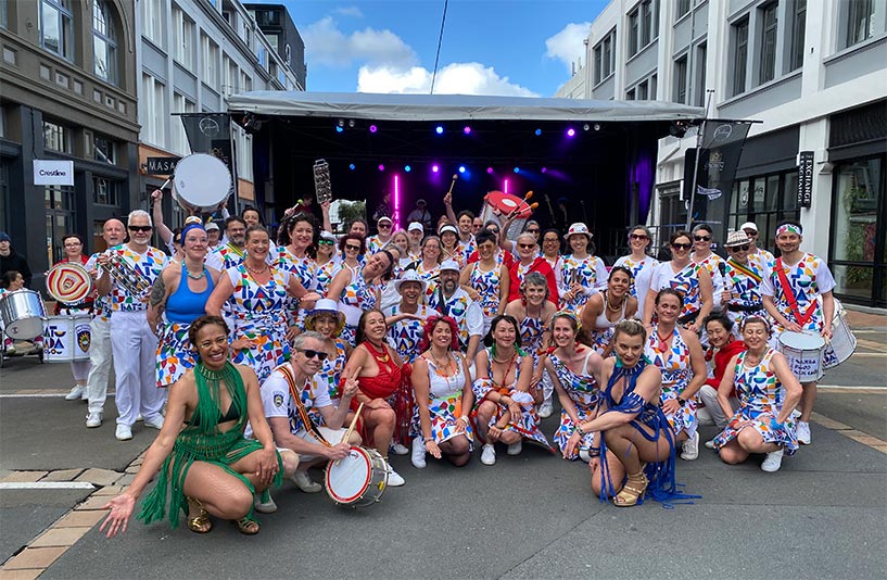 Wellington Batucada at the Courtenay Place Block Party 2024 - photo by AliG