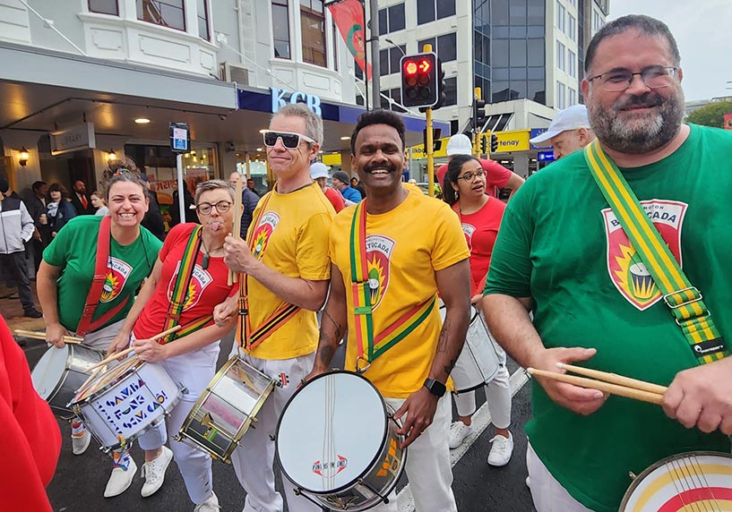 Wellington Batucada at Courtenay Carnival - New Year’s Eve 2024 - photo by Kelly Etuata