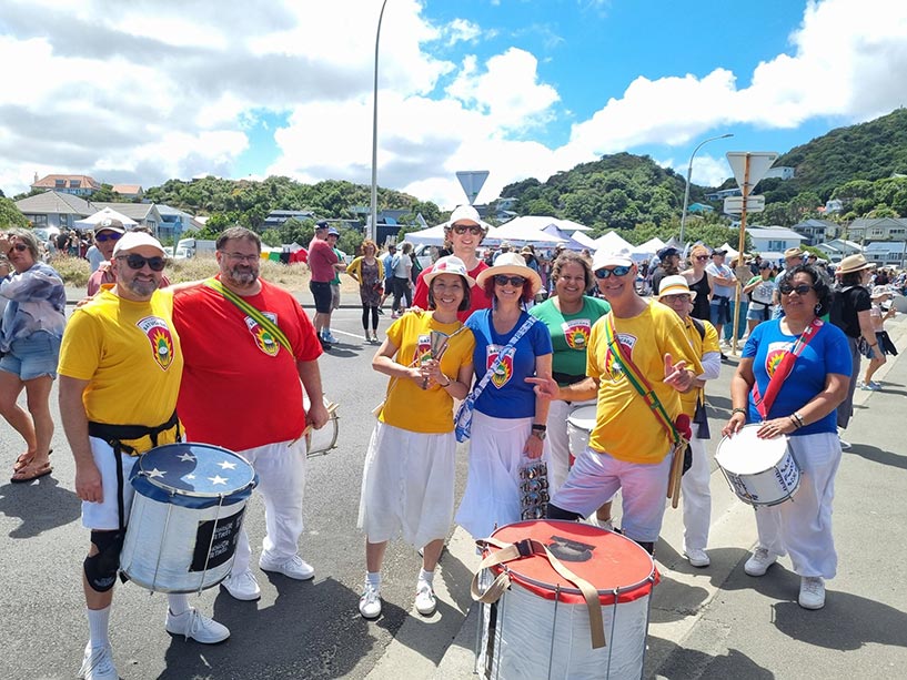 Wellington Batucada at Island Bay Festival 2025 Blessing of the Boats - photo by Vicky Lin