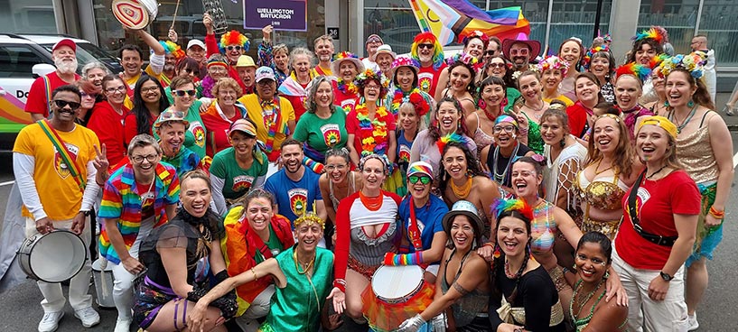 Wellington Batucada at Pride Parade 2025 - photo by Epu Tararo
