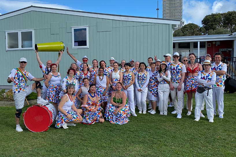Wellington Batucada at Mt Cook School 150th Celebration - photo by Alan Shuker