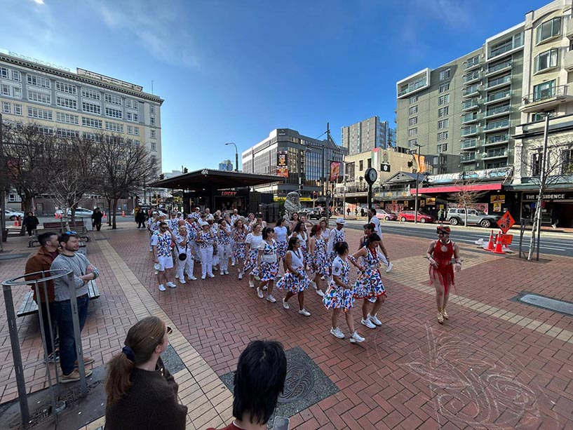 Wellington Batucada at Courtenay Place Pre-All Blacks Test gig 2025 - photo by Manoel Matos
